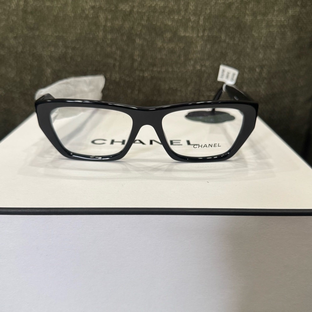 CHANEL Black Rectangle Glasses